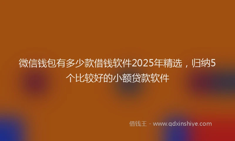 微信钱包有多少款借钱软件2025年精选，归纳5个比较好的小额贷款软件