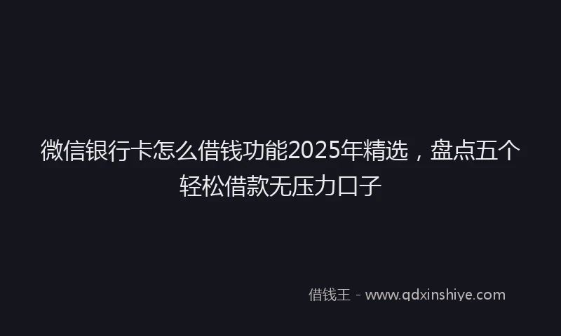 微信银行卡怎么借钱功能2025年精选，盘点五个轻松借款无压力口子