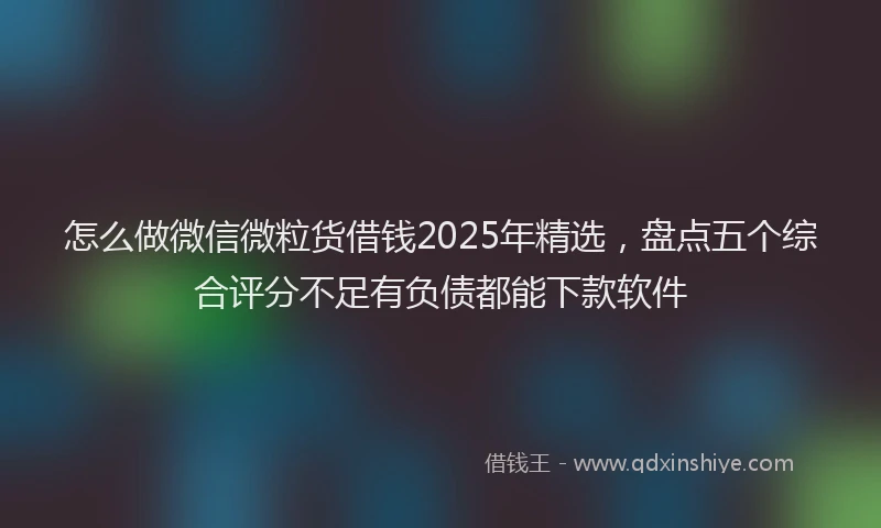 怎么做微信微粒货借钱2025年精选，盘点五个综合评分不足有负债都能下款软件