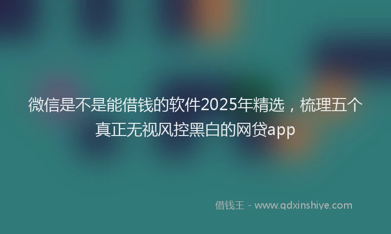 微信是不是能借钱的软件2025年精选，梳理五个真正无视风控黑白的网贷app