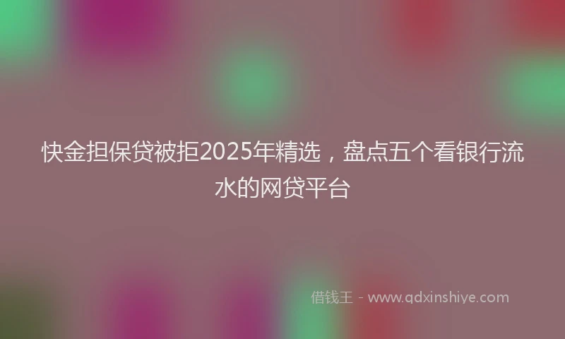 快金担保贷被拒2025年精选，盘点五个看银行流水的网贷平台