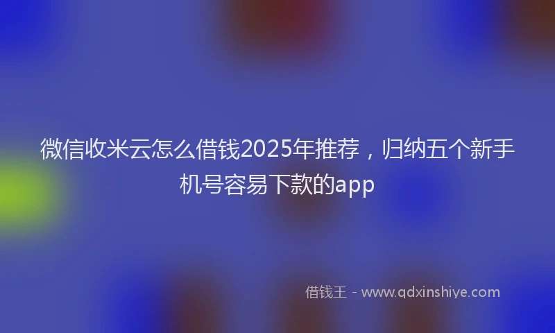 微信收米云怎么借钱2025年推荐，归纳五个新手机号容易下款的app