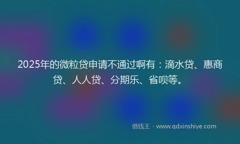 2025年的微粒贷申请不通过啊有：滴水贷、惠商贷、人人贷、分期乐、省呗等。