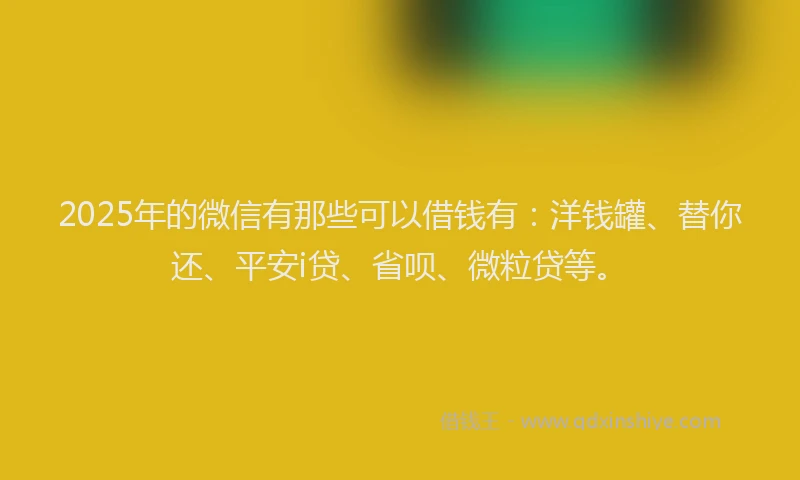 2025年的微信有那些可以借钱有：洋钱罐、替你还、平安i贷、省呗、微粒贷等。