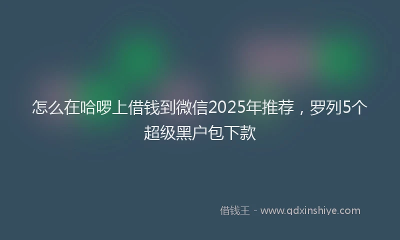 怎么在哈啰上借钱到微信2025年推荐，罗列5个超级黑户包下款