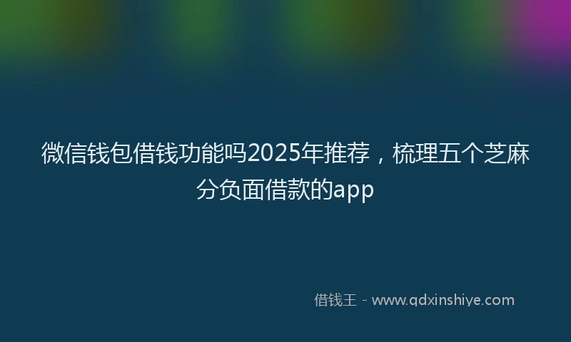微信钱包借钱功能吗2025年推荐，梳理五个芝麻分负面借款的app