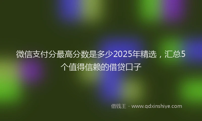 微信支付分最高分数是多少2025年精选，汇总5个值得信赖的借贷口子