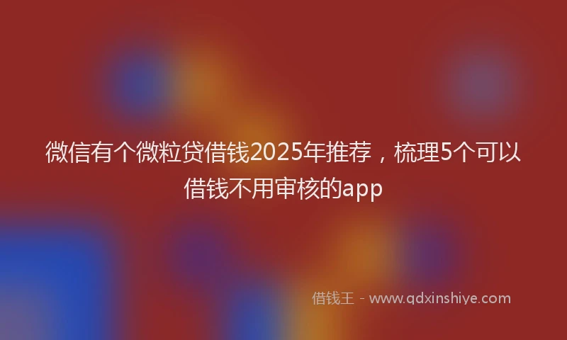 微信有个微粒贷借钱2025年推荐，梳理5个可以借钱不用审核的app