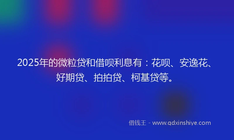 2025年的微粒贷和借呗利息有：花呗、安逸花、好期贷、拍拍贷、柯基贷等。