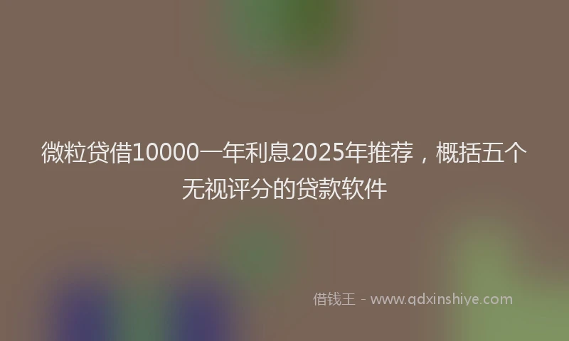 微粒贷借10000一年利息2025年推荐，概括五个无视评分的贷款软件