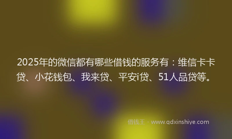 2025年的微信都有哪些借钱的服务有：维信卡卡贷、小花钱包、我来贷、平安i贷、51人品贷等。