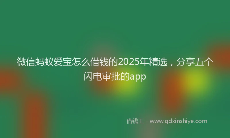 微信蚂蚁爱宝怎么借钱的2025年精选，分享五个闪电审批的app