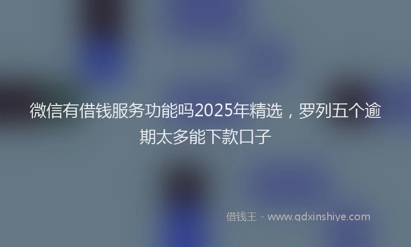微信有借钱服务功能吗2025年精选，罗列五个逾期太多能下款口子