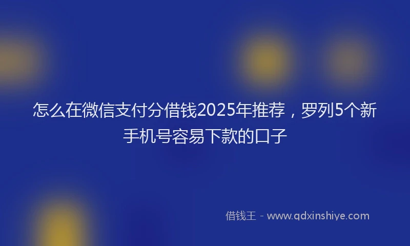 怎么在微信支付分借钱2025年推荐，罗列5个新手机号容易下款的口子