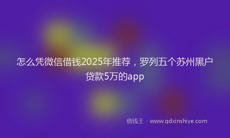 怎么凭微信借钱2025年推荐，罗列五个苏州黑户贷款5万的app