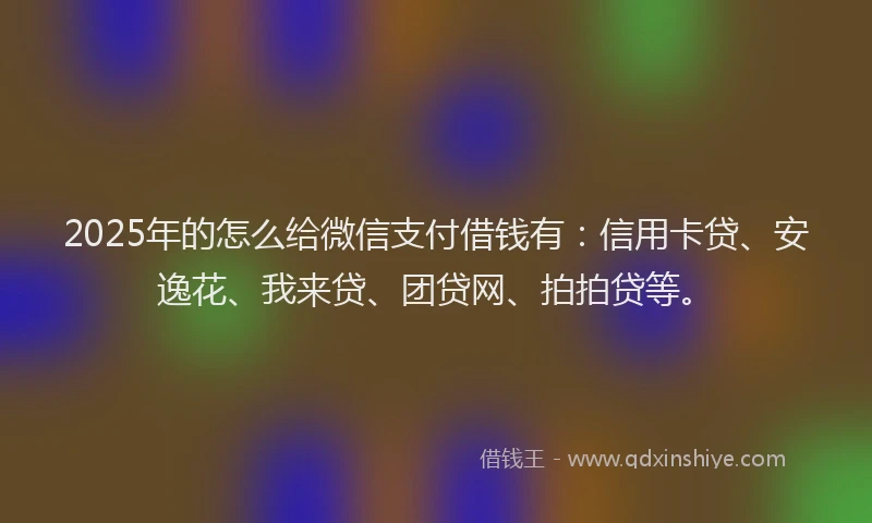 2025年的怎么给微信支付借钱有：信用卡贷、安逸花、我来贷、团贷网、拍拍贷等。