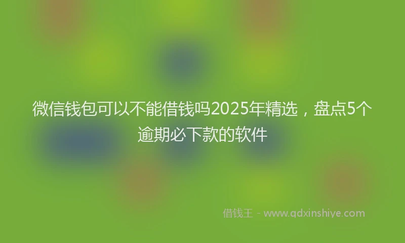 微信钱包可以不能借钱吗2025年精选，盘点5个逾期必下款的软件