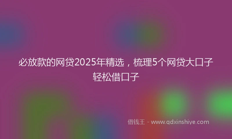 必放款的网贷2025年精选，梳理5个网贷大口子轻松借口子