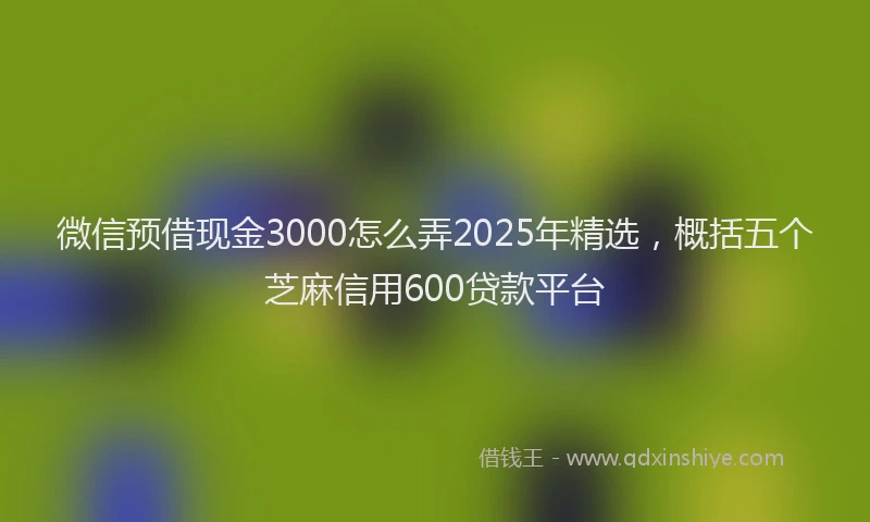 微信预借现金3000怎么弄2025年精选，概括五个芝麻信用600贷款平台