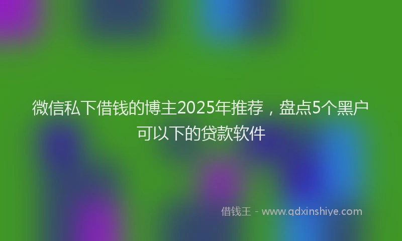 微信私下借钱的博主2025年推荐，盘点5个黑户可以下的贷款软件