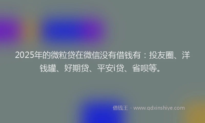 2025年的微粒贷在微信没有借钱有：投友圈、洋钱罐、好期贷、平安i贷、省呗等。