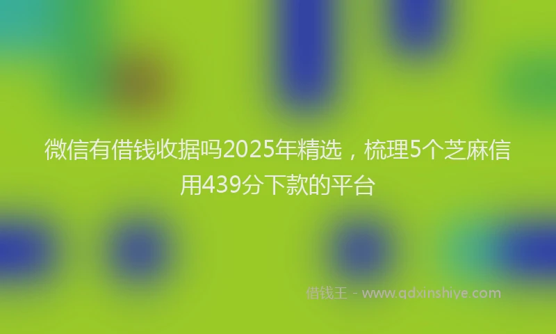 微信有借钱收据吗2025年精选，梳理5个芝麻信用439分下款的平台