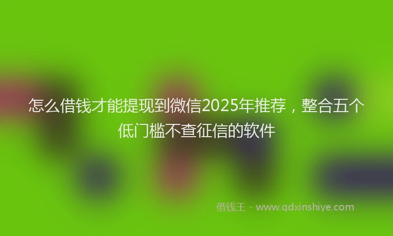 怎么借钱才能提现到微信2025年推荐，整合五个低门槛不查征信的软件