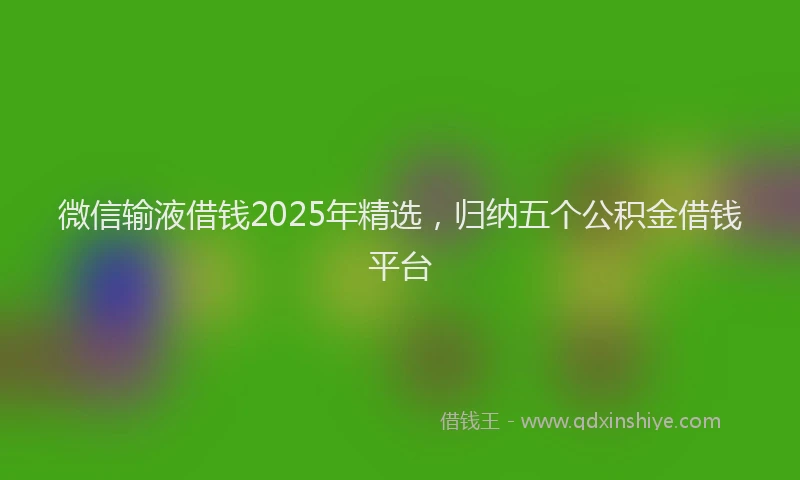 微信输液借钱2025年精选，归纳五个公积金借钱平台