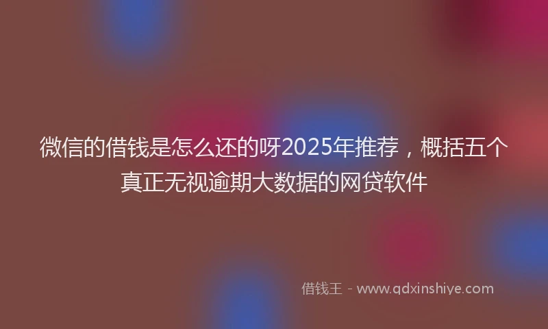 微信的借钱是怎么还的呀2025年推荐，概括五个真正无视逾期大数据的网贷软件