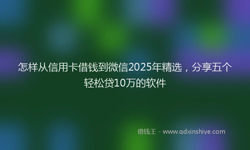 怎样从信用卡借钱到微信2025年精选，分享五个轻松贷10万的软件