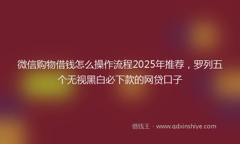 微信购物借钱怎么操作流程2025年推荐，罗列五个无视黑白必下款的网贷口子