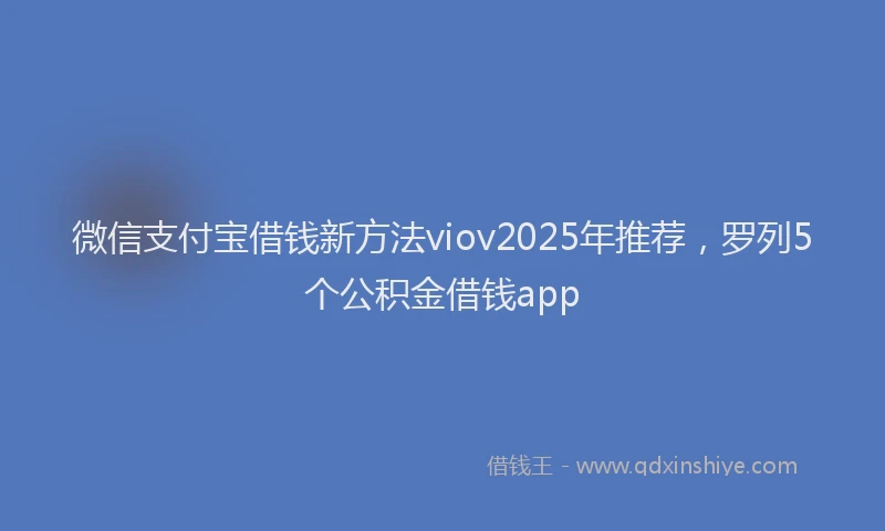 微信支付宝借钱新方法viov2025年推荐，罗列5个公积金借钱app
