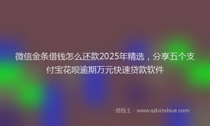 微信金条借钱怎么还款2025年精选，分享五个支付宝花呗逾期万元快速贷款软件