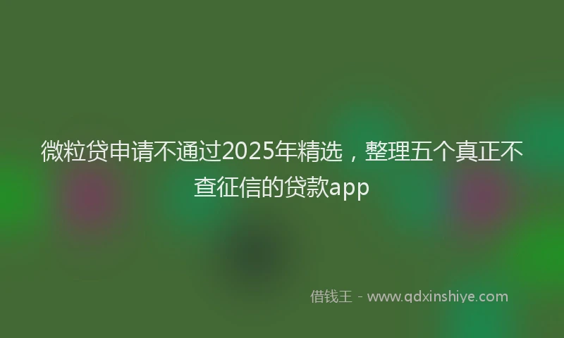 微粒贷申请不通过2025年精选，整理五个真正不查征信的贷款app
