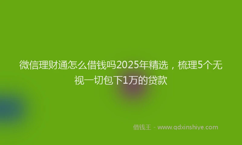微信理财通怎么借钱吗2025年精选，梳理5个无视一切包下1万的贷款