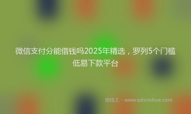 微信支付分能借钱吗2025年精选，罗列5个门槛低易下款平台