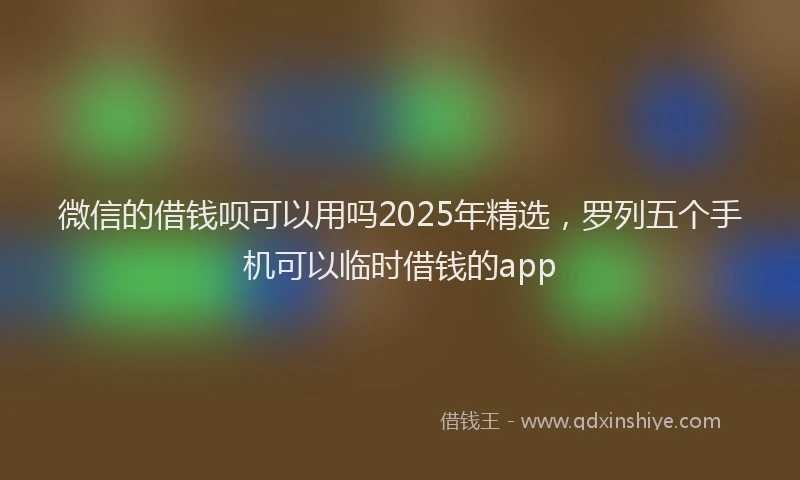 微信的借钱呗可以用吗2025年精选，罗列五个手机可以临时借钱的app