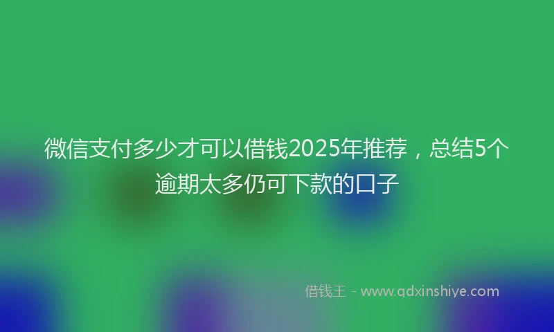 微信支付多少才可以借钱2025年推荐，总结5个逾期太多仍可下款的口子