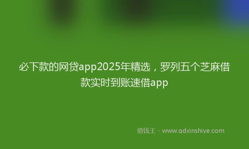 必下款的网贷app2025年精选，罗列五个芝麻借款实时到账速借app