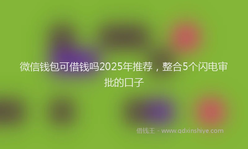 微信钱包可借钱吗2025年推荐，整合5个闪电审批的口子