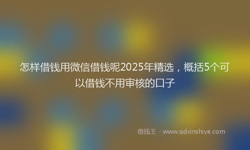 怎样借钱用微信借钱呢2025年精选，概括5个可以借钱不用审核的口子