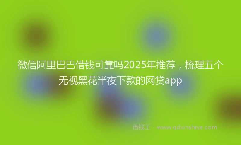 微信阿里巴巴借钱可靠吗2025年推荐，梳理五个无视黑花半夜下款的网贷app