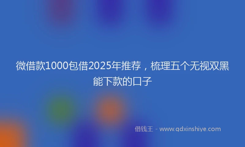 微借款1000包借2025年推荐，梳理五个无视双黑能下款的口子