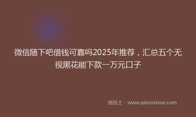 微信随下吧借钱可靠吗2025年推荐，汇总五个无视黑花能下款一万元口子