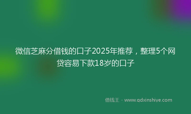 微信芝麻分借钱的口子2025年推荐，整理5个网贷容易下款18岁的口子