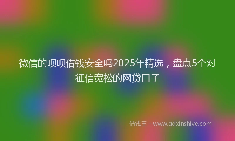 微信的呗呗借钱安全吗2025年精选，盘点5个对征信宽松的网贷口子
