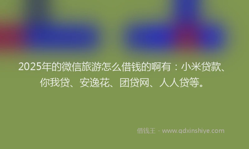 2025年的微信旅游怎么借钱的啊有：小米贷款、你我贷、安逸花、团贷网、人人贷等。
