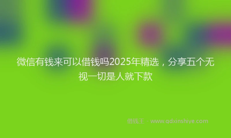 微信有钱来可以借钱吗2025年精选，分享五个无视一切是人就下款