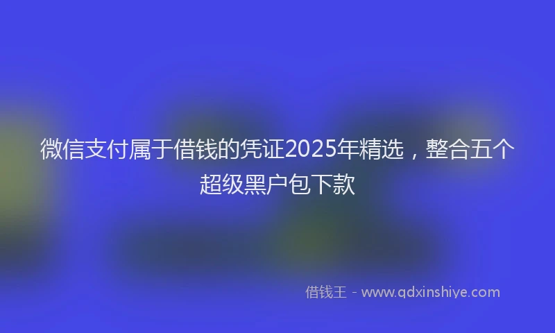 微信支付属于借钱的凭证2025年精选，整合五个超级黑户包下款
