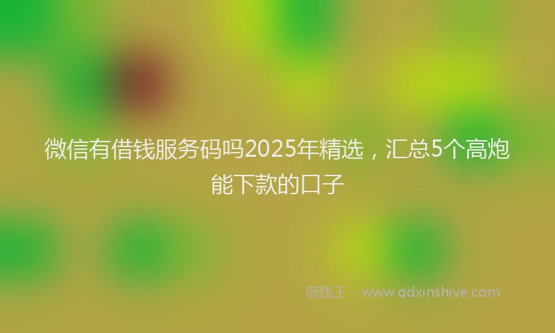 微信有借钱服务码吗2025年精选，汇总5个高炮能下款的口子
